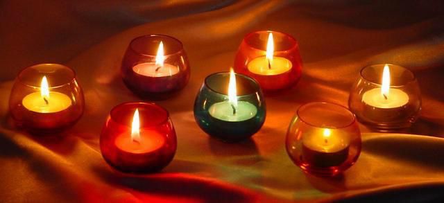 Colorful tea light holders