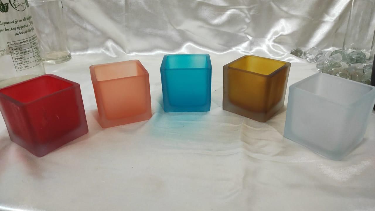 Colored glass cubes